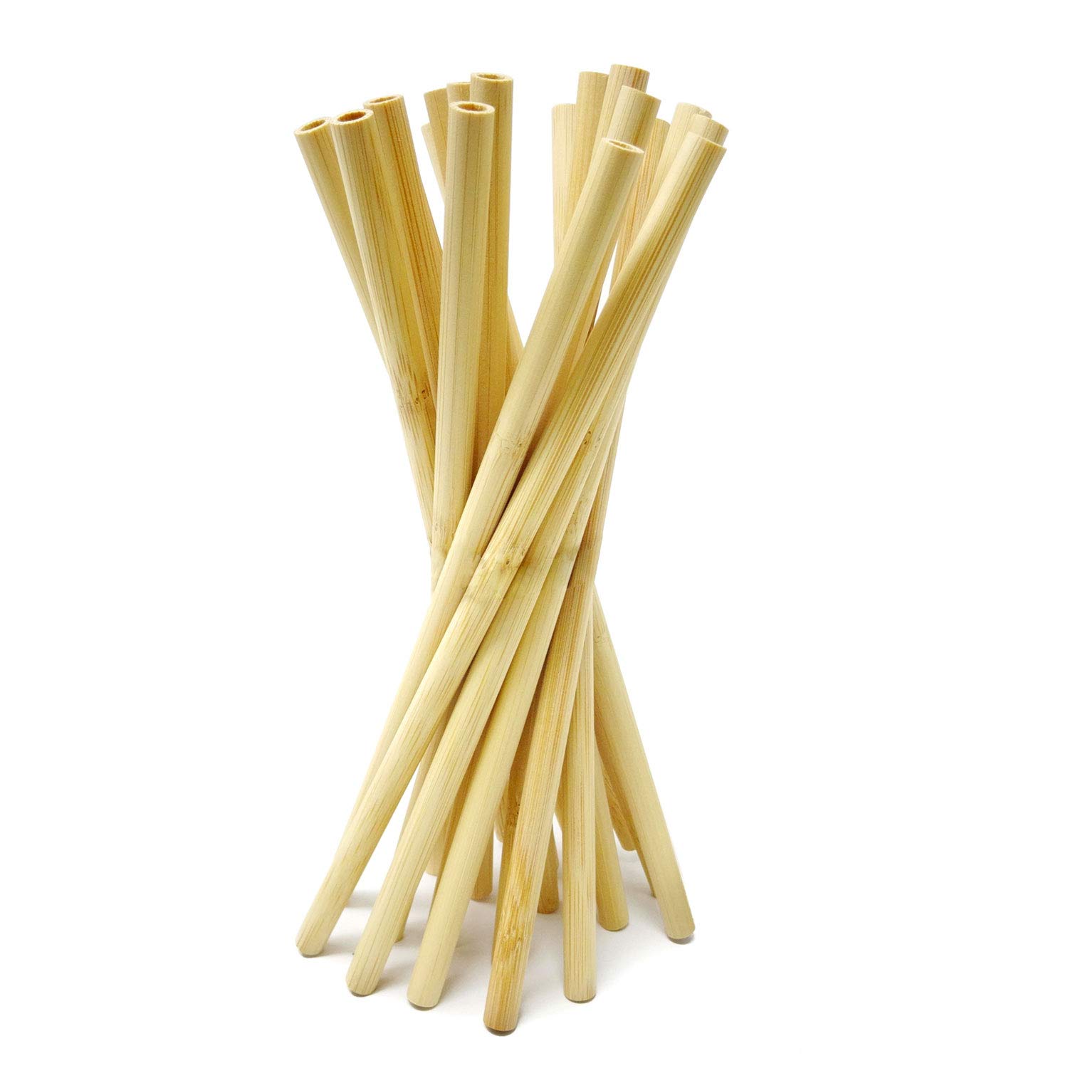 Honbay 20PCS Bamboo Drinking Straws Reusable Wood Straws with 1PCS Cleaning Brush for Home and Outdoors