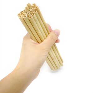 Honbay 20PCS Bamboo Drinking Straws Reusable Wood Straws with 1PCS Cleaning Brush for Home and Outdoors