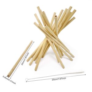 Honbay 20PCS Bamboo Drinking Straws Reusable Wood Straws with 1PCS Cleaning Brush for Home and Outdoors