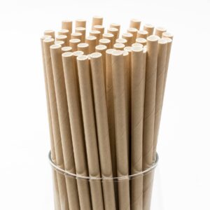 𝟐𝟎𝟎 𝐏𝐚𝐜𝐤 eco friendly straws brown biodegradable paper straws for drinking 7.75" x0.24" disposable kraft paper straws (7.75" x0.24", brown)