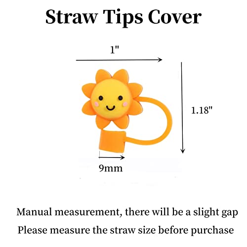 4Pcs Straw Covers Cap Silicone Straw Tips Cover Cute Drinking Straw Plugs Straw Tips Lids Straw Toppers Straw Protector Cover for Tumblers Reusable Straws（mixed）