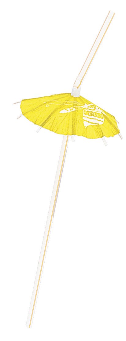 Unique Hawaiian Umbrella Straws, 9.5", Assorted Colors