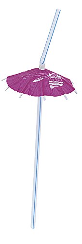 Unique Hawaiian Umbrella Straws, 9.5", Assorted Colors