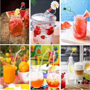 Cute Straw Covers Cap for Cup,Reusable Drinking Straw Covers Cap for Tumblers,Silicone Cup Straw Cover Stoppers Charms Tips for 0.24-0.32 inch Straws, Ideal for Beach Party Outdoor-8 Pieces