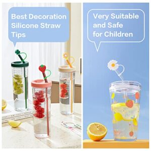 Cute Straw Covers Cap for Cup,Reusable Drinking Straw Covers Cap for Tumblers,Silicone Cup Straw Cover Stoppers Charms Tips for 0.24-0.32 inch Straws, Ideal for Beach Party Outdoor-8 Pieces