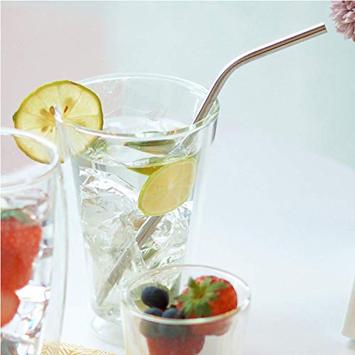 4 Pcs Reusable Metal Drinking Straws 8.5 Inch Stainless Steel Straw 6mm Diameter Wide -Compatible with 20oz Yeti Tumblers Eco-Friendly Washable non-plastic or glass - UNbreakable