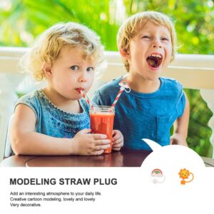 ABOOFAN 2pcs Silicone Straw Tips Cover Sun Rainbow Shape Reusable Drinking Straw Cap Straw Protection Plugs Airtight Seal Party Straw Lids Protector for Hawaii Party