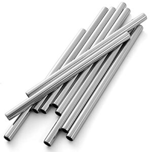 reusable metal boba straws & smoothie straws 50pack.nicecatele 0.5" wide jumbo stainless steel fat straws in bulk for bubble tea/tapioca pearl, milkshakes, smoothies, jumbo drinks (silver)