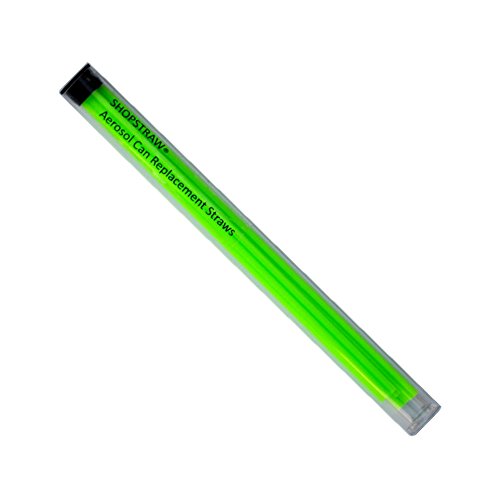 ShopStraw SS-5B Aerosol Can Replacement Straws, 5", Neon Green, 10 Count