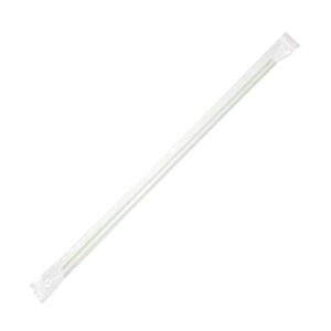 karat c9006 7.5" jumbo straws (5mm diameter), poly-wrapped, assorted, striped colors (case of 8000)