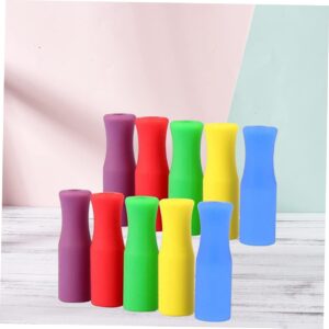 Luxshiny Stainless Steel Straw Silicone Straw Tumbler Straws 25pcs Reusable Silicone Straws Covers Silicone Straw Covers Silicone Tips Stainless Steel Straws Cover Straws Tips Nozzle Metal