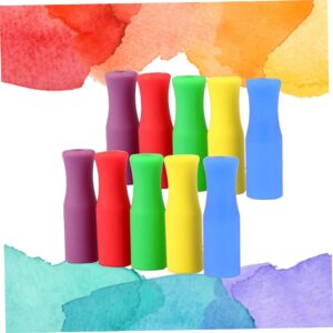 Luxshiny Stainless Steel Straw Silicone Straw Tumbler Straws 25pcs Reusable Silicone Straws Covers Silicone Straw Covers Silicone Tips Stainless Steel Straws Cover Straws Tips Nozzle Metal