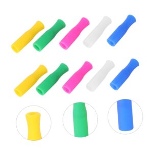 Luxshiny Stainless Steel Straw Silicone Straw Tumbler Straws 25pcs Reusable Silicone Straws Covers Silicone Straw Covers Silicone Tips Stainless Steel Straws Cover Straws Tips Nozzle Metal