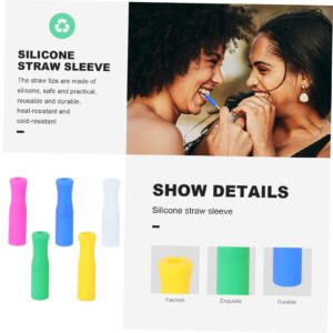 Luxshiny Stainless Steel Straw Silicone Straw Tumbler Straws 25pcs Reusable Silicone Straws Covers Silicone Straw Covers Silicone Tips Stainless Steel Straws Cover Straws Tips Nozzle Metal