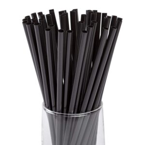 AmerCare 7.75 Inch Jumbo Black Straws, Unwrapped, Case of 12,000