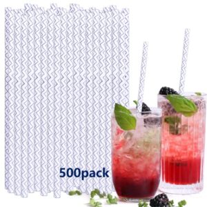 paper drinking straws 500pack biodegradable, disposable drinking straws bulk eco friendly straws for juice, soda, cocktails, shakes - great for birthday parties, bridal showers, cake pop sticks