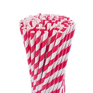 250-pack red & white paper straws, natural eco friendly biodegradable milkshake straws,christmas,party, weddings,decoration supplies