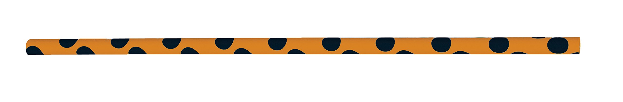 Orange & Black Polka Dot Halloween Paper Straws, 10ct