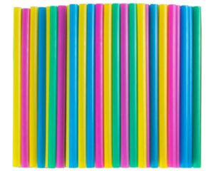 webake compostable smoothi straws 9 inch long wide drinking straw, 100 bulk, eco friendly plant-based pla, alternative to plastic straws for tumbler, water bottle - assorted colors
