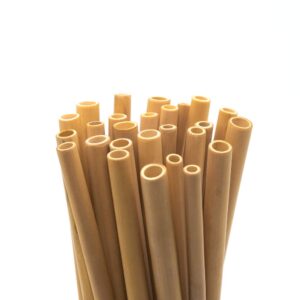 txv mart disposable reusable bamboo drinking straws 100 pcs, bpa free, eco-friendly 100% natural, biodegradable, and compostable, heavy duty, party, weddings, picnics, holidays