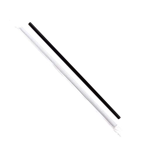 Karat C9090 (Black) 7.75" Jumbo Straws (5mm Diameter), Paper-Wrapped, Black (Case of 12000)