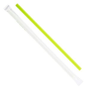 karat earth ke-c9230 (green) 9" giant pla straws (7mm) paper wrapped - green (case of 2500)