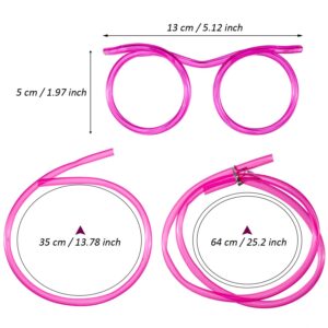 8 Pieces Silly Straw Glasses, Eyeglasses Straws Crazy Reusable Fun Loop Straws Novelty Drinking Eyeglasses Straw for Kids Party Annual Meeting, Fun Parties, Birthday (8 Colors)