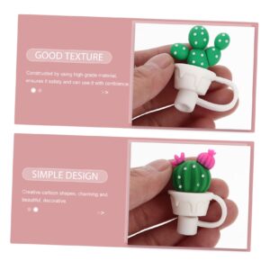 Zerodeko 4pcs Cactus Straw Plugs Silicone Drinking Straws Drinking Straw Caps Reusable Silicone Straw Caps Drinking Pipe Cover Cute Straw Topper Straw Tip Cover Straw Protectors Green Pvc