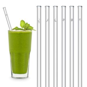halm glass straws - earth day charity edition - 6 reusable drinking straws engraved with endangered animals - 20 cm (8 in) x 0.9 cm - made in germany - dishwasher safe - eco-friendly