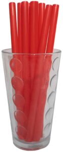 made in usa pack of 250 unwrapped bpa-free plastic smoothie & boba drinking straws (red - 8.5" x 0.50")