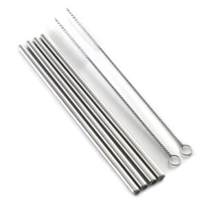 norpro stainless steel drinking straws with 2 cleaning brushes
