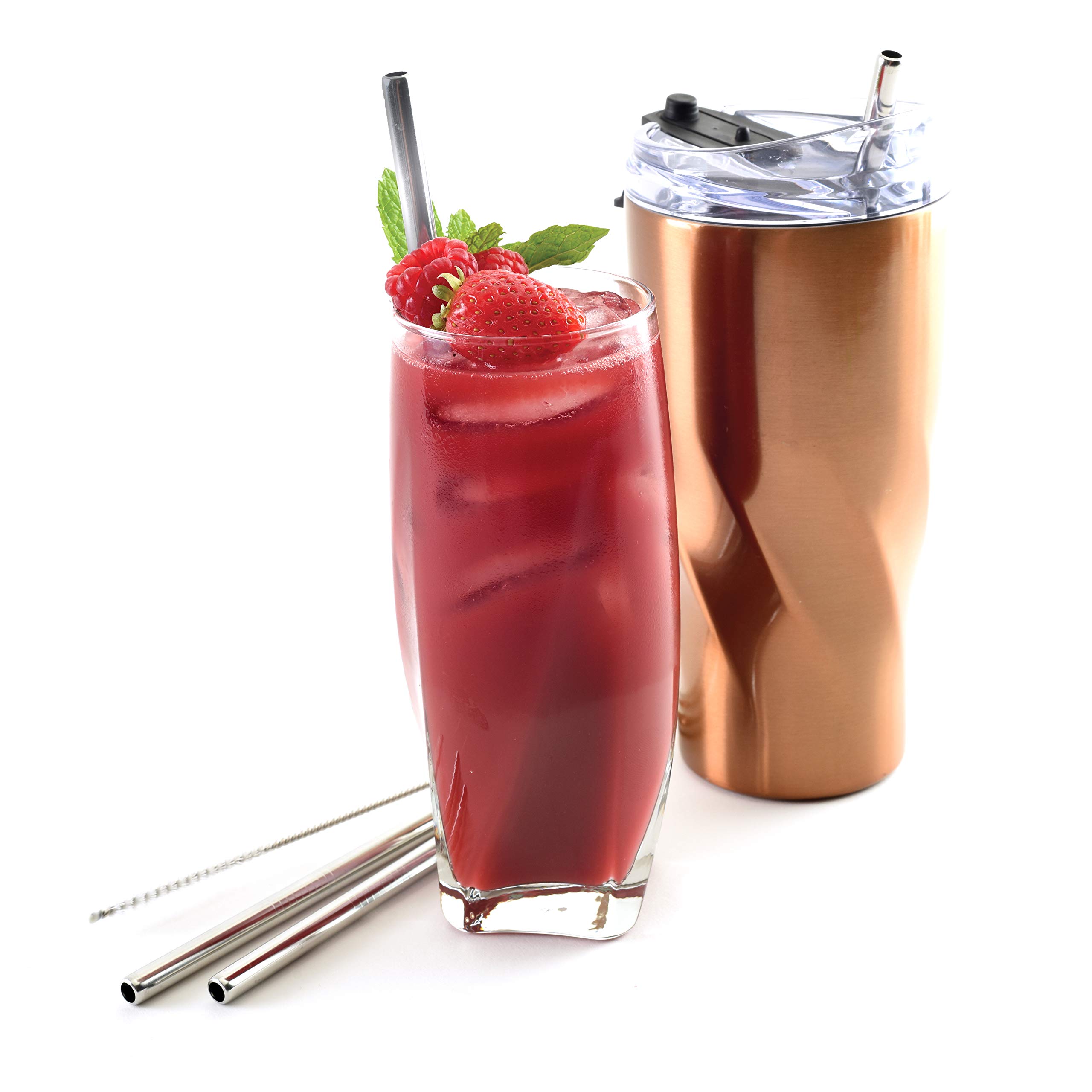 Norpro Stainless Steel Drinking Straws with 2 Cleaning Brushes