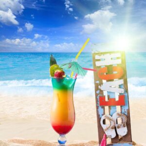 ALINK 50 Luau Umbrella Straws + 54-Pack Coconut Cups with Straws and Cocktail Picks