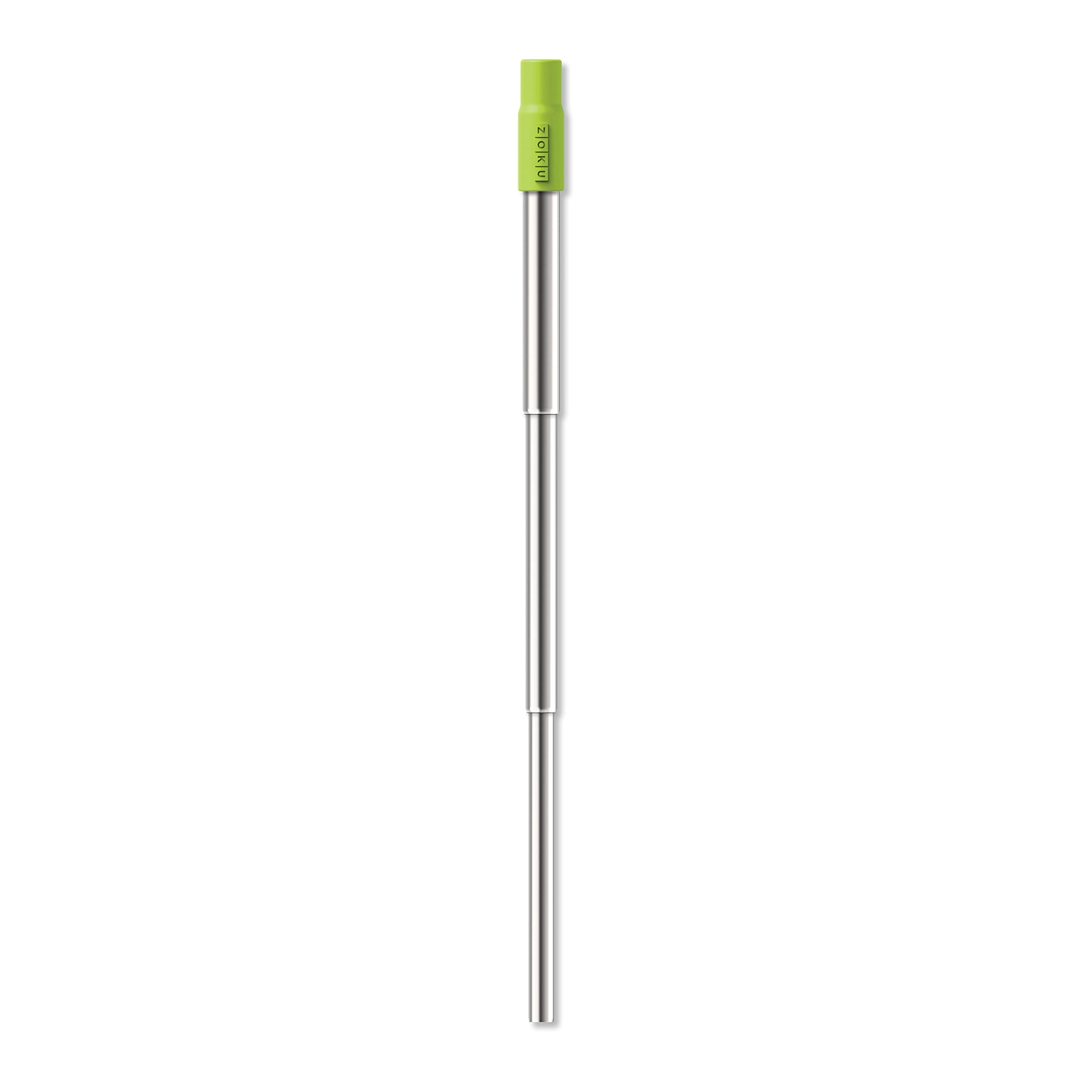 Zoku Reusable Pocket Straw, Telescopic Stainless Steel Drinking Straw with Silicone Mouthpiece, Adjustable to 9 Inches, Teal