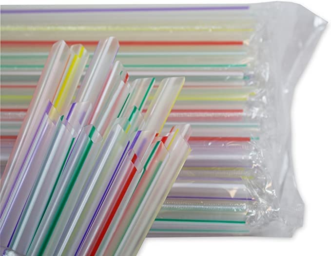 MULMEHË Individually Wrapped Long Jumbo Bubble Tea, Boba, and Smoothie Straws, 8.5", 500 per Pack