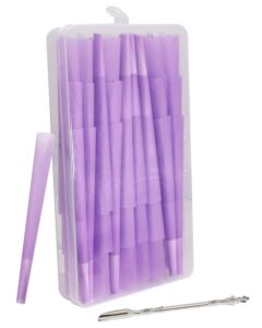 nivesy 50 pack 4 inch conerolls paper natural paper and spoonshape tool set (purple)