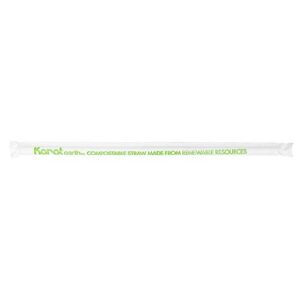 Karat Earth KE-C9230 9" PLA Straws 7mm Wrapped (Case of 2500)