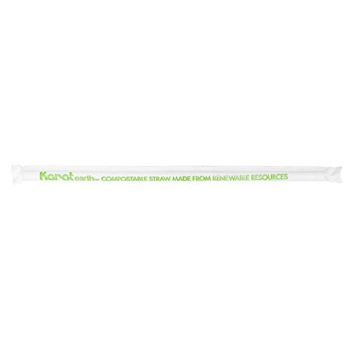 Karat Earth KE-C9230 9" PLA Straws 7mm Wrapped (Case of 2500)