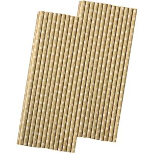 kraft brown paper straws - polka dot drinking straws - 7.75 inches - 50 pack outside the box papers brand