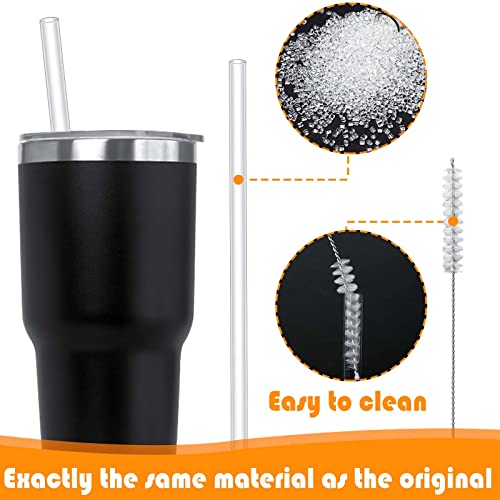 10PCS Replacement Straws for Stanley 20/30/40oz Travel Tumbler, Reusable Plastic Straws with Cleaning Brush, for Stanley Quencher Adventure, 40 oz Water Jug Accessories (30cm / 11.8inch Long)