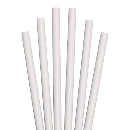 Aardvark 61500210 Aardvark 7.75" White Giant Paper Straws, 2,800 ct