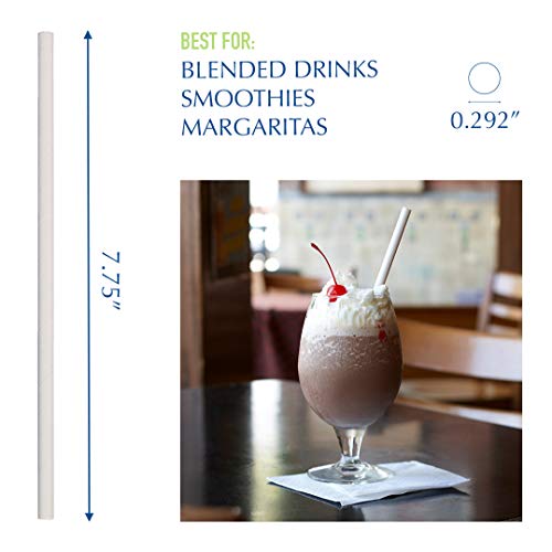 Aardvark 61500210 Aardvark 7.75" White Giant Paper Straws, 2,800 ct