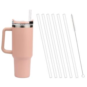 6 pack reusable straws plastic straws with cleaning brush compatible with stanley 20&30 oz stanley cup stanley water jug,replacement straws for stanley adventure travel tumbler