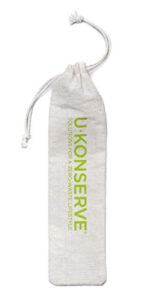 u-konserve cotton drawstring pouch for reusable drinking straws, brushes and utensils - carrying case keep reusables clean on the go - machine washable