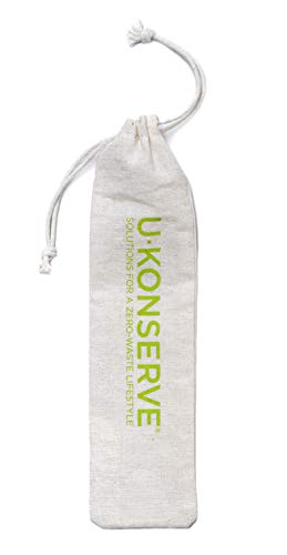 U-Konserve Cotton Drawstring Pouch for Reusable Drinking Straws, Brushes and Utensils - Carrying Case Keep Reusables Clean On the Go - Machine Washable