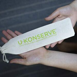 U-Konserve Cotton Drawstring Pouch for Reusable Drinking Straws, Brushes and Utensils - Carrying Case Keep Reusables Clean On the Go - Machine Washable