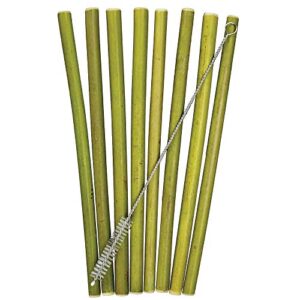 totally bamboo 8-pack reusable bamboo drinking straws, dishwasher safe