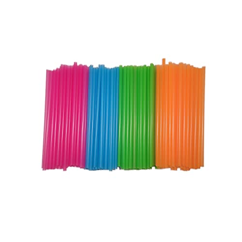 BarkingByrd Neon Plastic Straws Disposable, 300-Count “10.25” Inches.Thick, and Fun Drinking Straws Ideal for Milkshakes, Smoothies, and Cocktails—BPA-Free Perfect for Kids, Elderly, and Parties