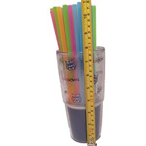 BarkingByrd Neon Plastic Straws Disposable, 300-Count “10.25” Inches.Thick, and Fun Drinking Straws Ideal for Milkshakes, Smoothies, and Cocktails—BPA-Free Perfect for Kids, Elderly, and Parties