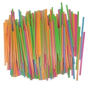 BarkingByrd Neon Plastic Straws Disposable, 300-Count “10.25” Inches.Thick, and Fun Drinking Straws Ideal for Milkshakes, Smoothies, and Cocktails—BPA-Free Perfect for Kids, Elderly, and Parties